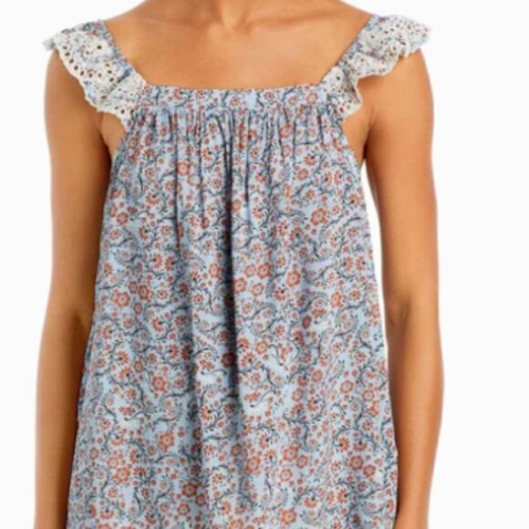 Fever Printed Off The Shoulder Rayon Tank Top Size Large - Picture 1 of 8